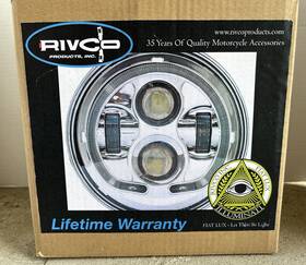 Led-130c Rivco Products Motorcycle Headlight 7 Inch Led Chrome