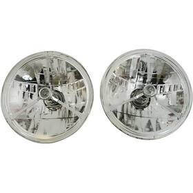 R7405c Rpc 7 Inch Tri-bar Round Headlight Set Clear Dot H4 Halogen 12 Volt