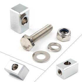 Runa 550722868599 Headlight Mounting Block Chrome For Harley Custom Mount