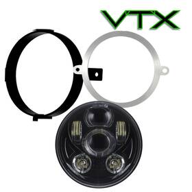 T1-c41d-crgx Slk-lights Honda Vtx 1300 Black Daymaker Led Headlight And Bracket Scratch Scuff