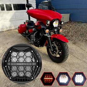 Spl-0575-2568cha Spl 5.75 Inch For Harley Dyna Super Glide Fxd Led Headlight Emc High-low Amber Drl