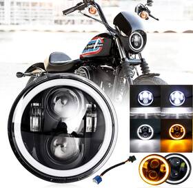Hl34649-1 Stoneband 7 Inch Motorcycle Led Headlight Halo For Harley Davidson Touring Sportster