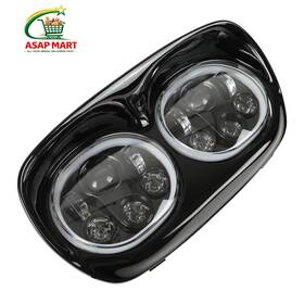 Glh001 Sunpie 5-3/4 Inch Chrome Motorcycle Led Headlight Projector Black