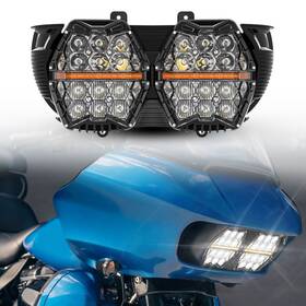 Sup-light 754137414307 For Harley Road Glide 2015-2024 Clear Dual Led Headlight Hi/lo Beam Drl Headlamp
