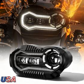 Sup-light 762891744288 E24 Led Headlight Halo Headlamp For Bmw R1200 Gs 2005-12 R1200gs Adventure 06-13