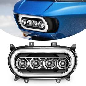 Sup-light 762891744301 For 2015-2024 Harley Fltr Road Glide Led Motorcycle Headlight With Halo Drl