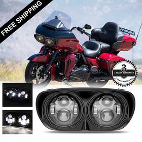 H5085 Sup-light 2004-2013 For Harley Road Glide Fltr Ultra Fltru 120w 5.75 Inch Dual Led Headlight