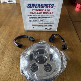 2.4amps Super Spots W44180 7 Inch Chrome 5000 Lumens Daymaker Style Headlamp Module