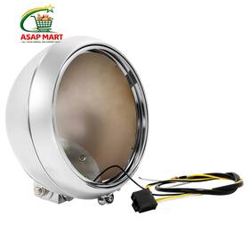Us-xf2906d14-03-e-a0211 Tcmt Motorcycle Round Headlight Housing Led Headlamp Shell Protective 7 Inch