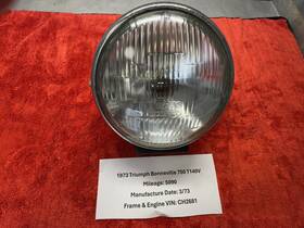 99-1267 Triumph 1973 Bonneville 750 T140v Original Lucas Complete Headlight And Bucket