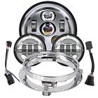 Truckmall 7 Inch Led Headlight Fog Passing Lights Dot Kit Ring Motorcycle