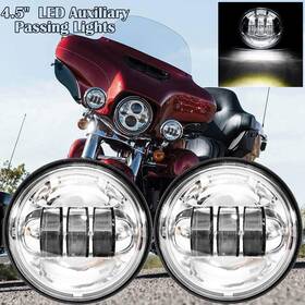 Tsn09781693 Tsif 4.5 Inch Led Passing Spot Lights Fog Lamp Chrome For Harley Road King Classic Flhrc