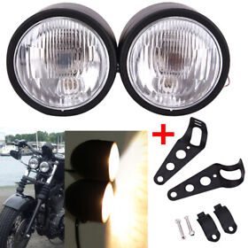 Dr-2166hlo2705 Twin Front Dual Motorcycle Headlight With Bracket For Harley Sport Street Fighter