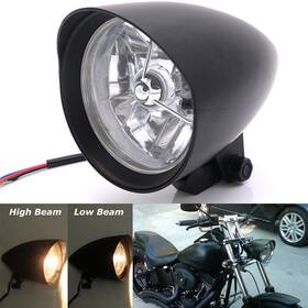 Mall2166hloo27oo2-a Twom For Harley Sportster Xl Softail Bobber Chopper Bullet Headlight Assembly Black