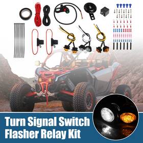 Uauto1 723115045987 1 Set Utv Atv Sxs Scooter Led Turn Signal Horn Kit Street Legal Handlebar Switch