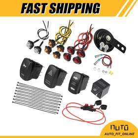 Uauto1 766549705577 Single Atv Utv Turn Signal Light Rocker Switch Horn Kit Street Legal Universal