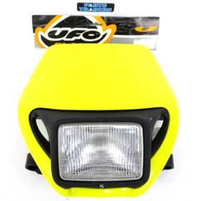 Pf01690-102 Ufo Ray Enduro Headlight Assembly 12v/35w Universal Fitment Yellow/black