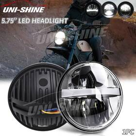 M004-zh-1pc Uni Shine Brightest 5-3/4 Inch 5.75 Led Headlight Hi/lo Beam H4 For Motorcycle/motorbike