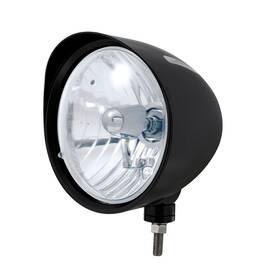 32680 United Pacific Black Inch Billet Style Groove Headlight Crystal H4 Bulb With Visor