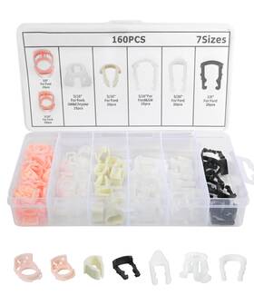 2804gj001 Unlrae Car Fuel Line Clips 3/8 Inch And 5/16 Durable Automotive Hose 160pcs
