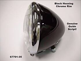 67701-35 V-twin 49-1781 4901-35 Replica Inch Guide Stamped Black And Chrome Springer Headlamp Asse