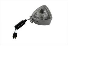 33-1122 V-twin Manufacturing 5 1/4 Inch Headlamp Tri-angel For Harley 12 Volt 35/35 Watt H-6 Clear Bulb