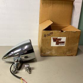 33-0628 V- Twin Mfg Wyatt Gatling Rocket Billet Headlight # 5 3/4 8 Inch Deep