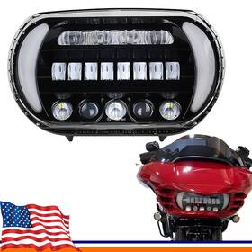 8889520 Vacaauto For Harley Road Glide 2015-2023 Dual Led Headlight Projector Drl High/low Beam
