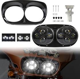 Vst-010101-003 Veisutor Dual Led Headlight For Road Glide 04-13 Head Light Headlamp Front Lamp