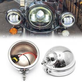 Jet-a70-lfstc Vencomotor 2x 4.5ftft 4-1/2 Inch Chrome Led Fog Passing Light Bracket Holder For Motorcycle