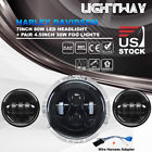 Vplh021u1 Lightway Harley Cree Led Black Headlight Kit Housing Pair Fog