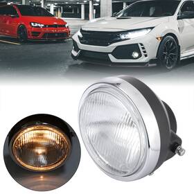 X Autohaux 726215645088 Pack Of 1 For En125 7 Inch Dia Plastic Shell Motorcycle Warm White Headlight Black