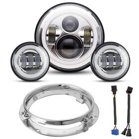 Yeego Direct 652054857224 7 Inch Headlight 4.5 Fog Lights B-silver