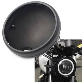 Yusen233 612036190473 For Harley Motorcycle Matte 7 Inch Headlight Retro Led Headlamp Shell Black Us