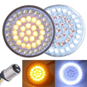 Chs-mocldn-yhl0008 Yy-auto Fit For Harley 1157 Bullet Led Turn Signal Light Amber White Dyna Fatboy Softail