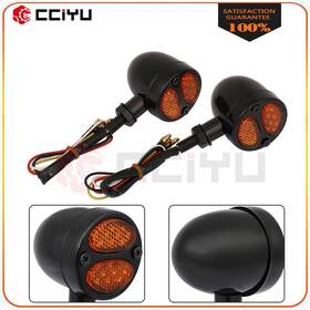 Z16236501g Zegale Motorcycle Tail Light X2 Black Bullet Turn Signal For Bobber Cafe Racer