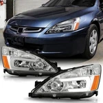 Led Headlights Assembly Fits 2003-2007 Honda Accord Headlamp Chrome Housing. Fixed Price $262.51.