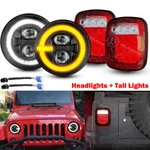 4PC Combo For Jeep Wrangler Tj 1997-2006 7" Led Headlights Smoke Tail. Fixed Price $90.99.