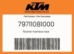 Ktm Genuine Flasher Harness Rear - 79711081000. Fixed Price $25.88.