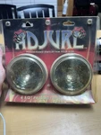 Adjure 4 1/2" Motorcycle Passing Spot Lamps W/ Gold Bullet Bezels - New DS280217. Fixed Price $58.49.