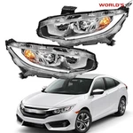 Pair For Honda Civic 2016-2020 Halogen W/led Drl Headlights Assy Chrome Housing. Fixed Price $90.00.