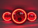Harley Red Daymaker Headlight Set 7" Halo + 4.5" Auxiliary. Fixed Price $399.99.