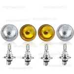 5-3/4" Stock Led Headlight Clear Lens Amber Yellow Glass Bulbs Set. Fixed Price $95.89.