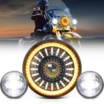 Mictuning J1 7 Inch Motorcycle Led Headlight W/ 2X 4.5" Fog Lights Assembly Dot. Fixed Price $134.50.