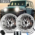 7" Diamond Cut Crystal H4 Led Headlights Lamps,original Classic Look Combo. Fixed Price $29.95.