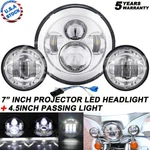 75W 7" Led Headlight + 4.5" Fog Passing Lights For Yamaha Star Roadliner. Fixed Price $55.49.