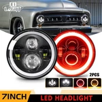 Pair 1953-1977 Ford 100 250 350 Pickup 7" Led Headlights Hi/lo Red Drl. Fixed Price $44.97.