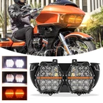 Dot Dual Led Headlight Projector Amber Honeycomb For Harley Road Glide 2015 2023. Fixed Price $308.99.
