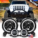 For Jeep Wrangler Jlu Gladiator 2018-2023 9" Combo Led Headlights Halo Ring. Fixed Price $148.75.