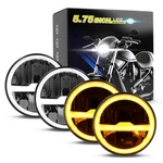 Colight 4PCS 3/4'' 5.75" Led Headlights Halo Ring Turn Signal Drl White /amber. Fixed Price $129.99.